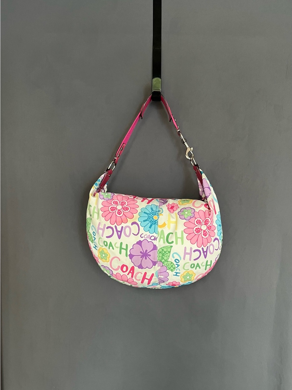 VINTAGE Coach Poppy Daisy Floral Graffiti Hobo bag - Picture 4 of 8